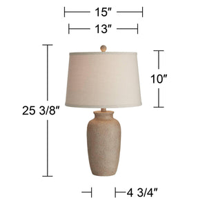Farmhouse Rustic Table Lamps Set of 2 – Beige Oatmeal Fabric Shade