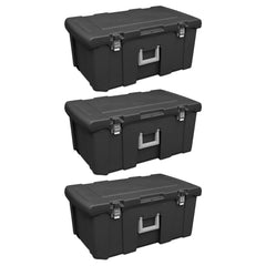 Wheeled Lockable Storage Bins with Lids, 3-Pack
