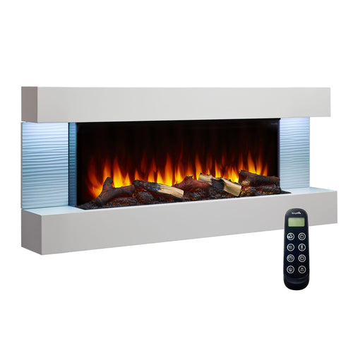 Wall Mount Electric Fireplace with Floating Mantel