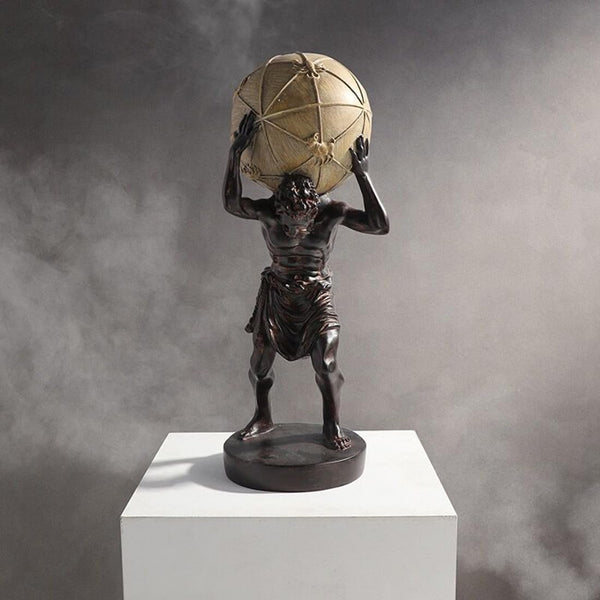 Greek Atlas Holding World Statue – Resin Sculpture Figurine 16.5 Inch