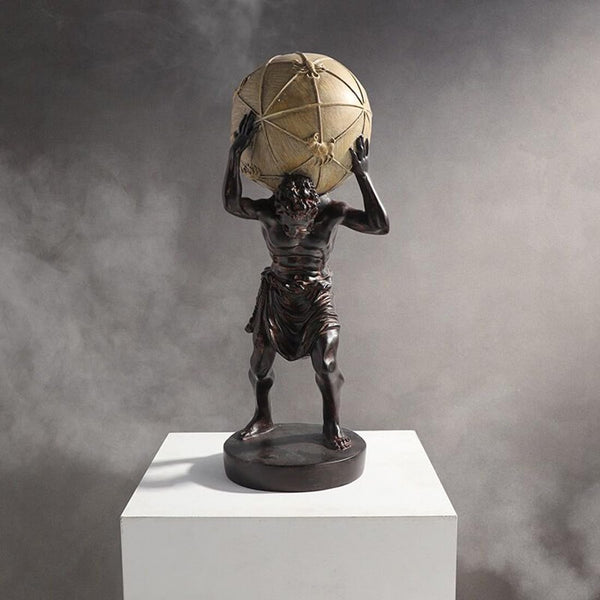 Greek Atlas Holding World Statue – Resin Sculpture Figurine 16.5 Inch