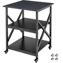 3-Tier Rolling Printer Stand with Adjustable Shelf