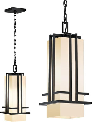 Modern Outdoor Pendant Light – Aluminum Hanging Lantern with Adjustable Chain