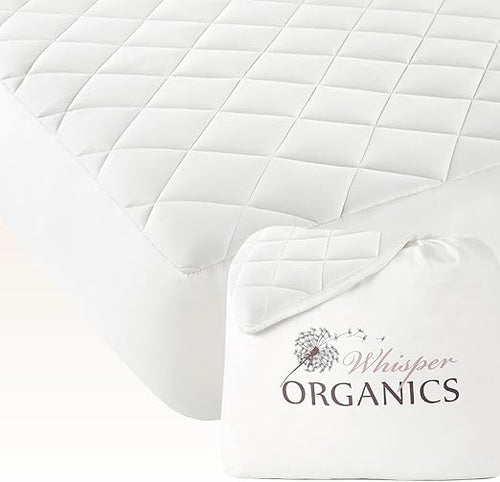 Organic Cotton Quilted Mattress Pad – 500 Thread Count, Deep Pocket