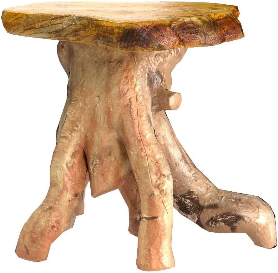 Natural Tree Stump Side Table — Live Edge, 19"