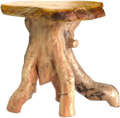 Natural Tree Stump Side Table — Live Edge, 19"