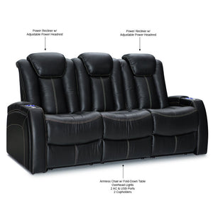 Power Reclining Home Theater Sofa – Italian Leather
