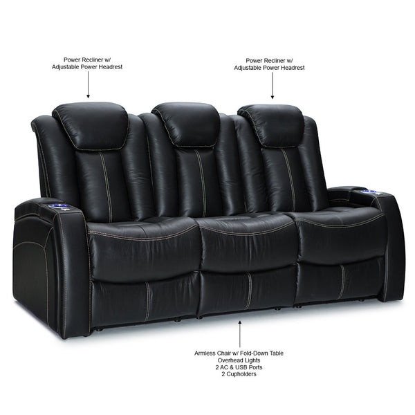 Power Reclining Home Theater Sofa – Italian Leather