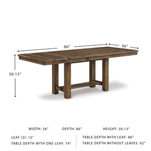 Extendable Rectangular Dining Table with Trestle Base — Seats 8