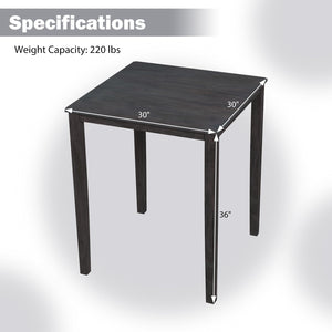 Square Counter Height Dining Table, 30"x30"x36"