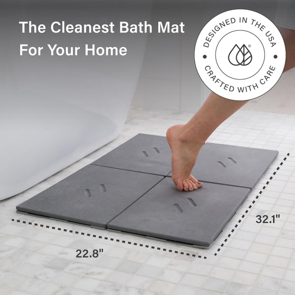 Stone Bath Mat – Quick-Drying Diatomaceous Earth, Non-Slip, Large