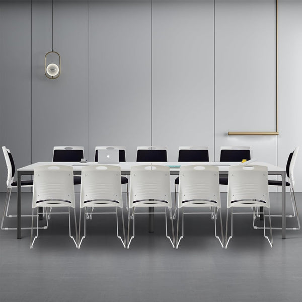 8-Pack Stackable Guest Chairs with Padded Seat & Back – Black