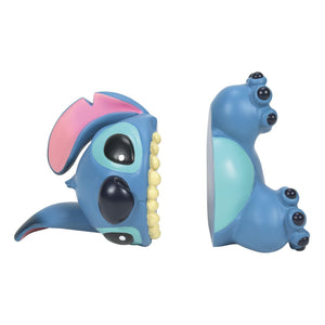 Stitch Biting Bookends – Stone Resin, 9.25 Inch, Blue
