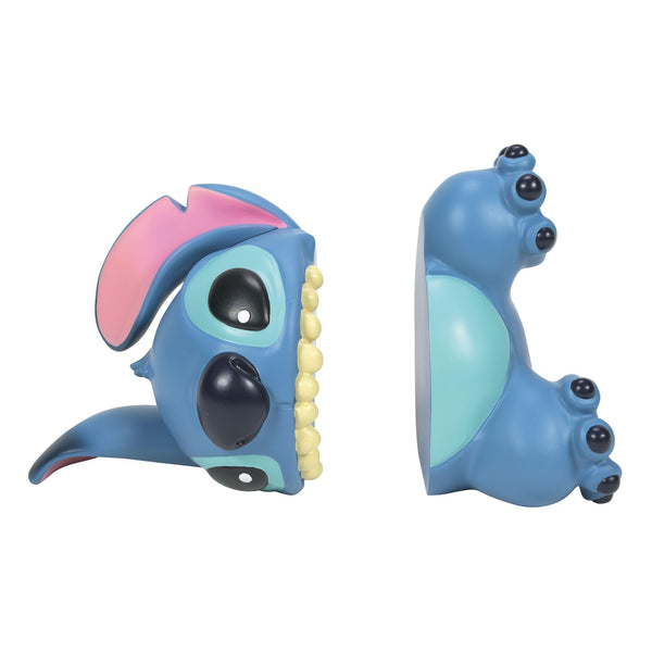 Stitch Biting Bookends – Stone Resin, 9.25 Inch, Blue