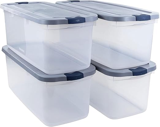 Clear Storage Totes with Snap-Fit Lids – Multi-Size Packs