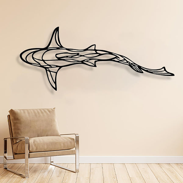 Large Metal Shark Wall Art – 43" x 18"