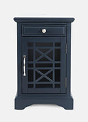 Farmhouse End Table with USB Charging Station – Narrow Nightstand for Bedroom & Living Room