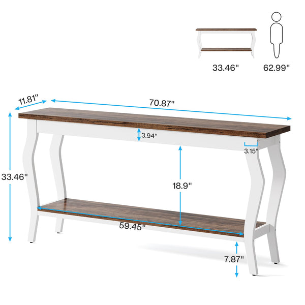 70.9" 2-Tier Sofa Console Table