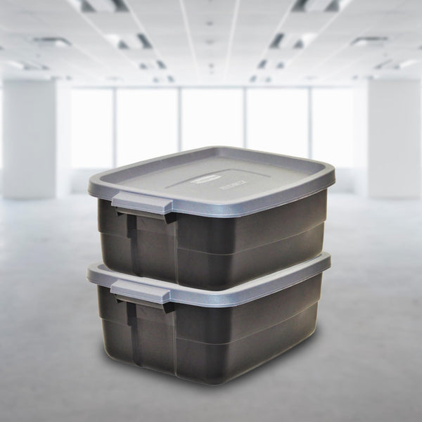 Heavy Duty Plastic Storage Totes with Lids – Stackable Bins