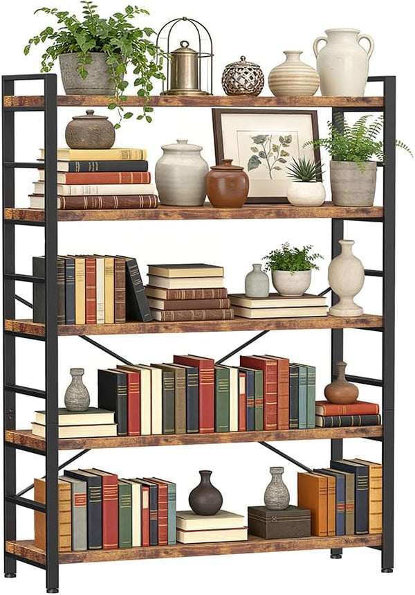 Adjustable Bookshelf with Metal Frame – 3, 4 & 5-Tier