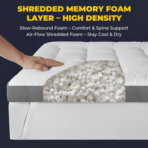 4 Inch Cooling Cotton Mattress Topper with Memory Foam