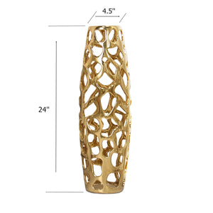 Gold Ceramic Floor Vase 24 Inch