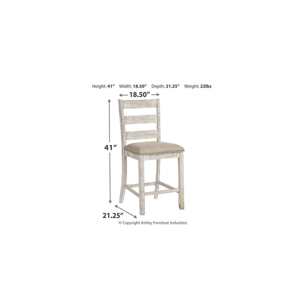 Counter Height Ladderback Bar Stools Set of 2 – Upholstered Seat, Solid Wood