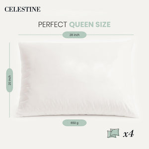 Microfiber Bed Pillows Set of 4 – Down Alternative, Queen & King
