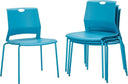 Stackable Chairs Set of 4 with Metal Frame