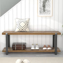 Entryway Bench with Shoe Storage, Industrial Style, 47"