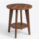 Round Side Table with 2-Tier Storage