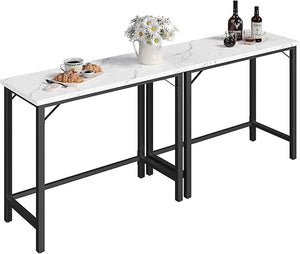 63-Inch Connectable Bar Table with Metal Frame