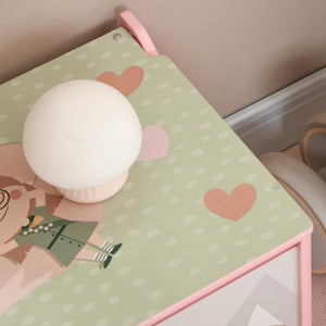 Kids Storage Chest with Safety Hinge – Pink Animal Design