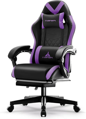 Ergonomic Gaming Chair with Footrest & Lumbar Support