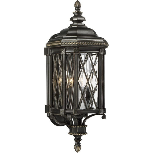 4-Light Outdoor Wall Lantern – Black Metal Transitional Exterior Light Fixture