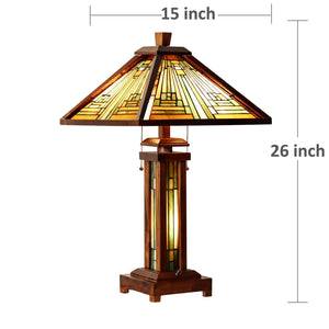 Tiffany Stained Glass Table Lamp – Amber Brown