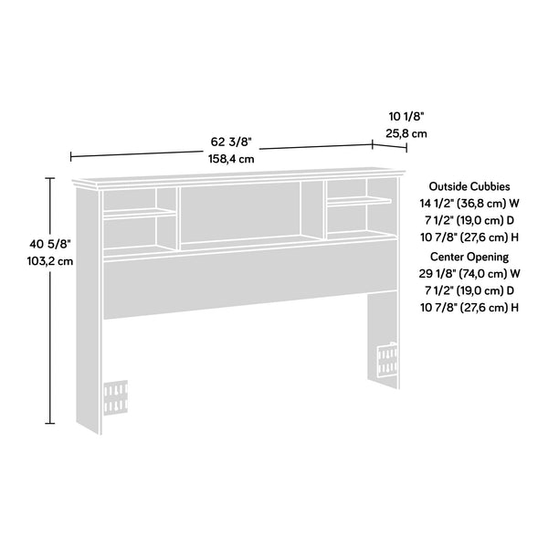 Full/Queen Bookcase Headboard with Adjustable Shelves