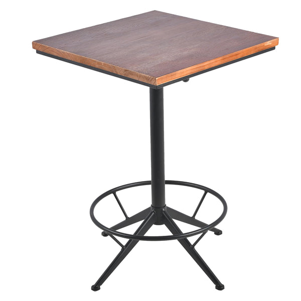 Height-Adjustable Square Bar Table – Black