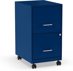 2-Drawer Lockable Metal Vertical File Cabinet with Casters