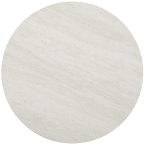 Round Faux Travertine End Table