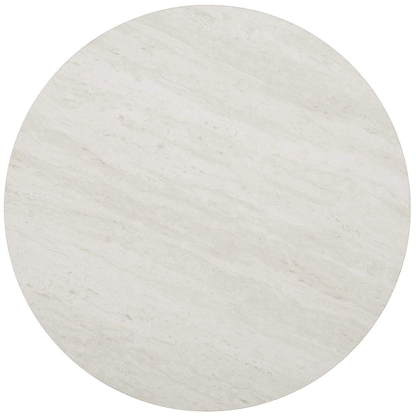 Round Faux Travertine End Table