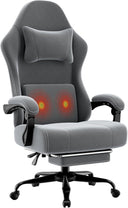 High Back Fabric Gaming Chair with Footrest