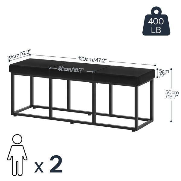 Upholstered Dining Bench with PU Leather Seat