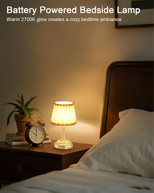 Rechargeable Cordless Table Lamp 2 Pack — Dimmable Touch Night Light