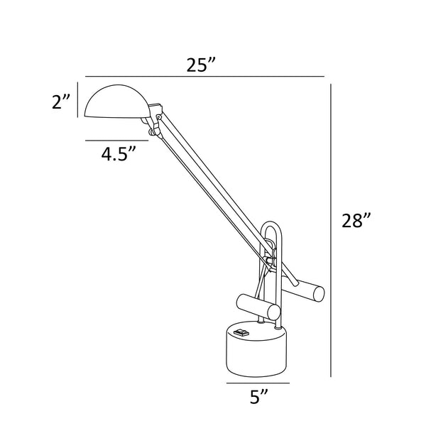 Green Adjustable LED Desk Lamp with Dome Shade