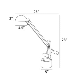 Polished Steel LED Desk Lamp with Adjustable Arm
