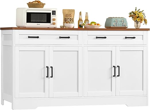 Buffet Cabinet with Storage, Drawers & Adjustable Shelves