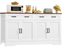 Buffet Cabinet with Storage — 4-Door Sideboard with Adjustable Shelves