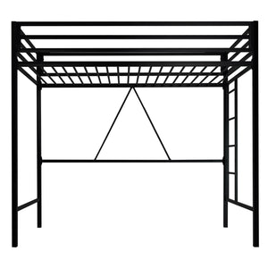 Twin Metal Loft Bed with Guardrail & Ladder