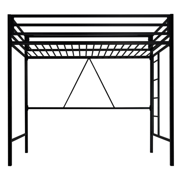 Twin Metal Loft Bed with Guardrail & Ladder
